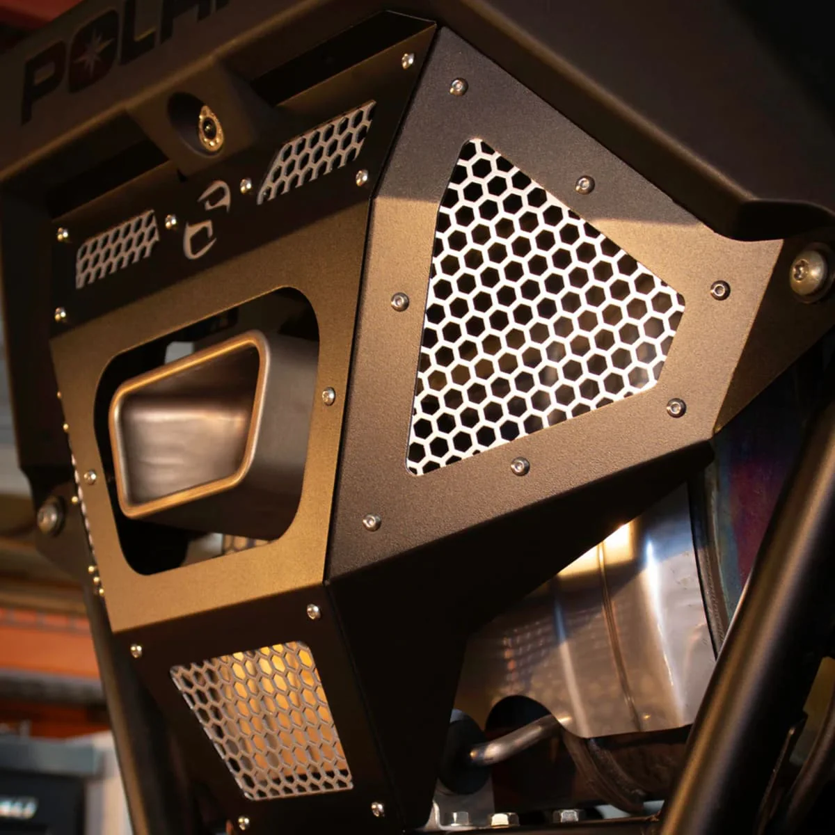 SDR Polaris RZR Pro R Rear Exhaust Grille Cover - Image 6