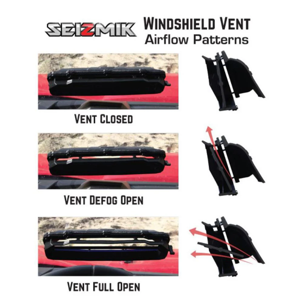 Seizmik '06-'20 John Deere Gator HPX Uncoated Poly & ABS Versa-Vent Windshield - Image 2