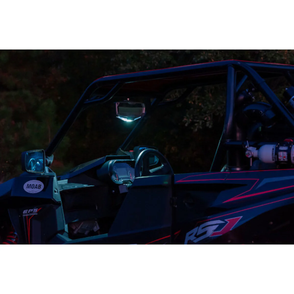 Seizmik '13-'26 Polaris Ranger 500 Halo-RA LED Rearview Mirror w/ Cast Aluminum Bezel Pro-Fit Header Panel - Image 2