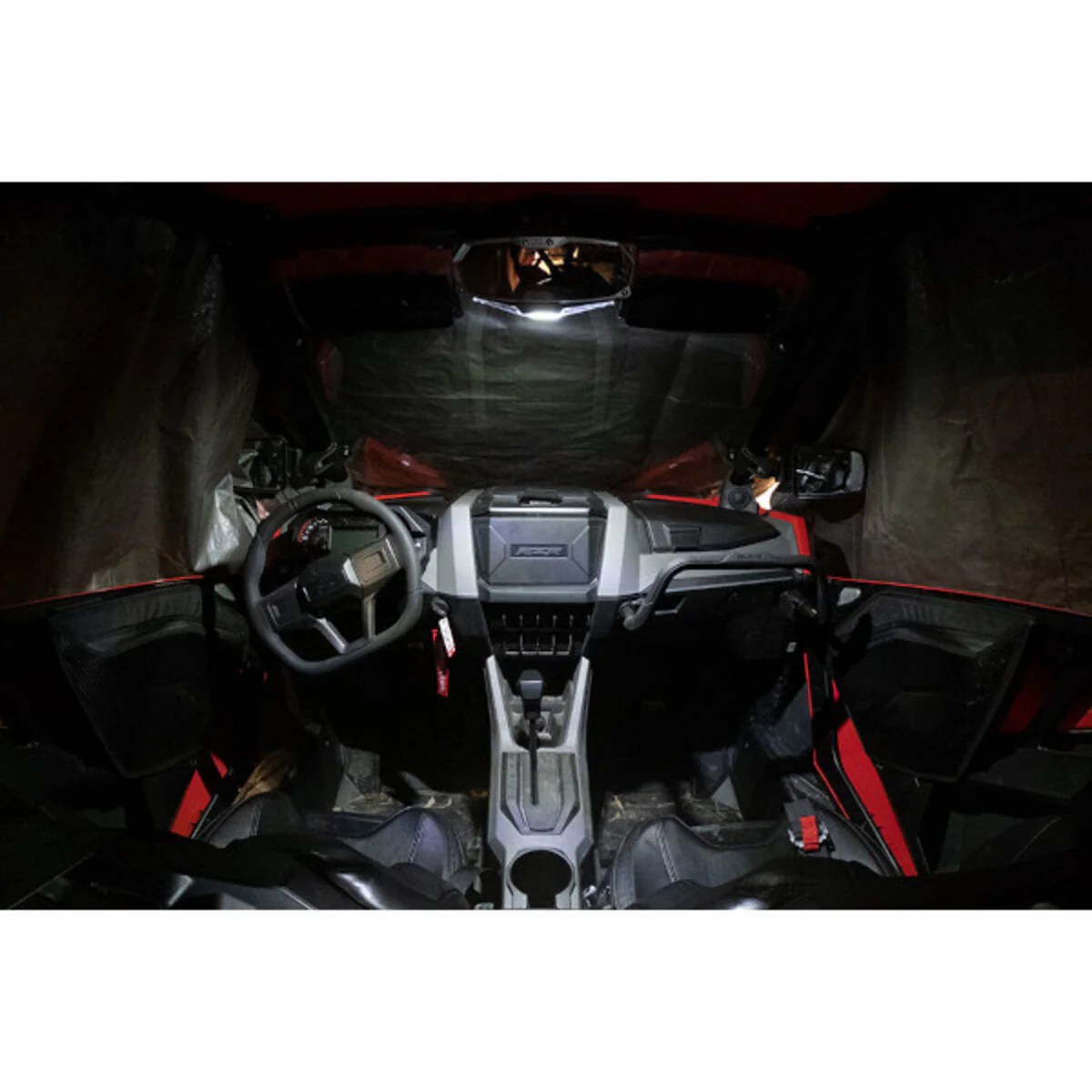 Seizmik '13-'26 Polaris Ranger 500 Halo-RA LED Rearview Mirror w/ Cast Aluminum Bezel Pro-Fit Header Panel - Image 4