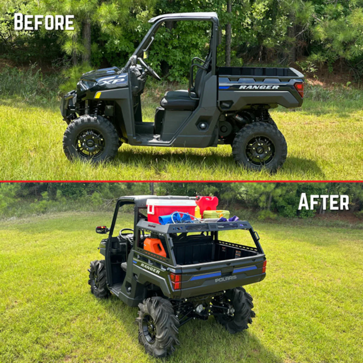 Seizmik '15-'26 Polaris Ranger Crew XP 1000 Half Height Bed Rack - Image 14