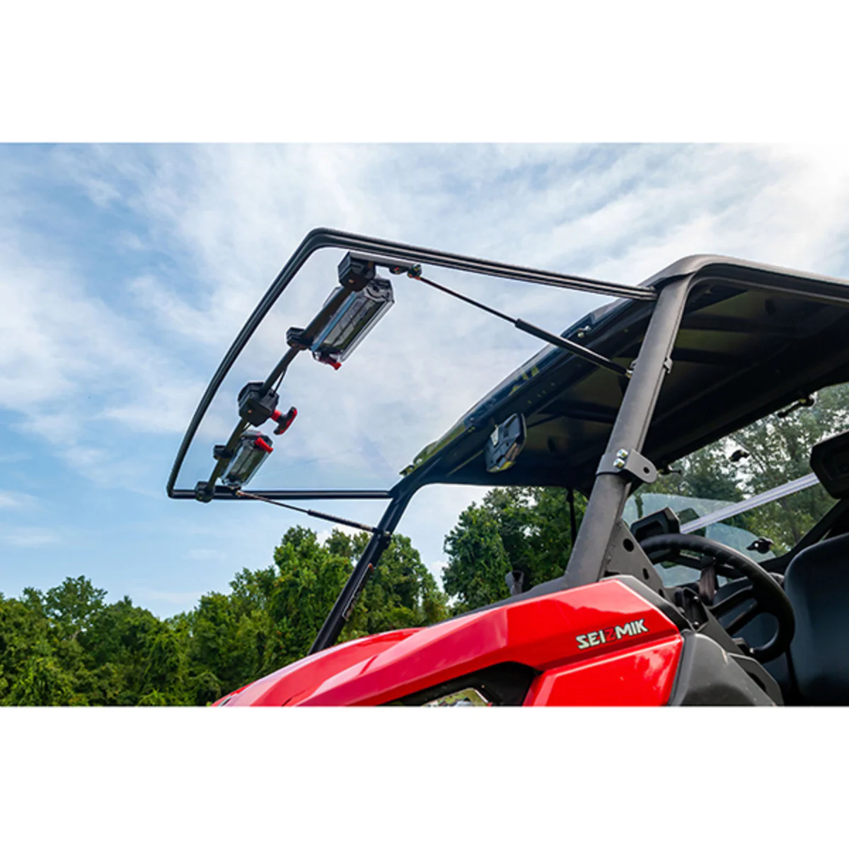 Seizmik '16-'26 Can-Am Defender HD7 Scratch Res Poly Flip Up Versa Vent Windshield - Image 2
