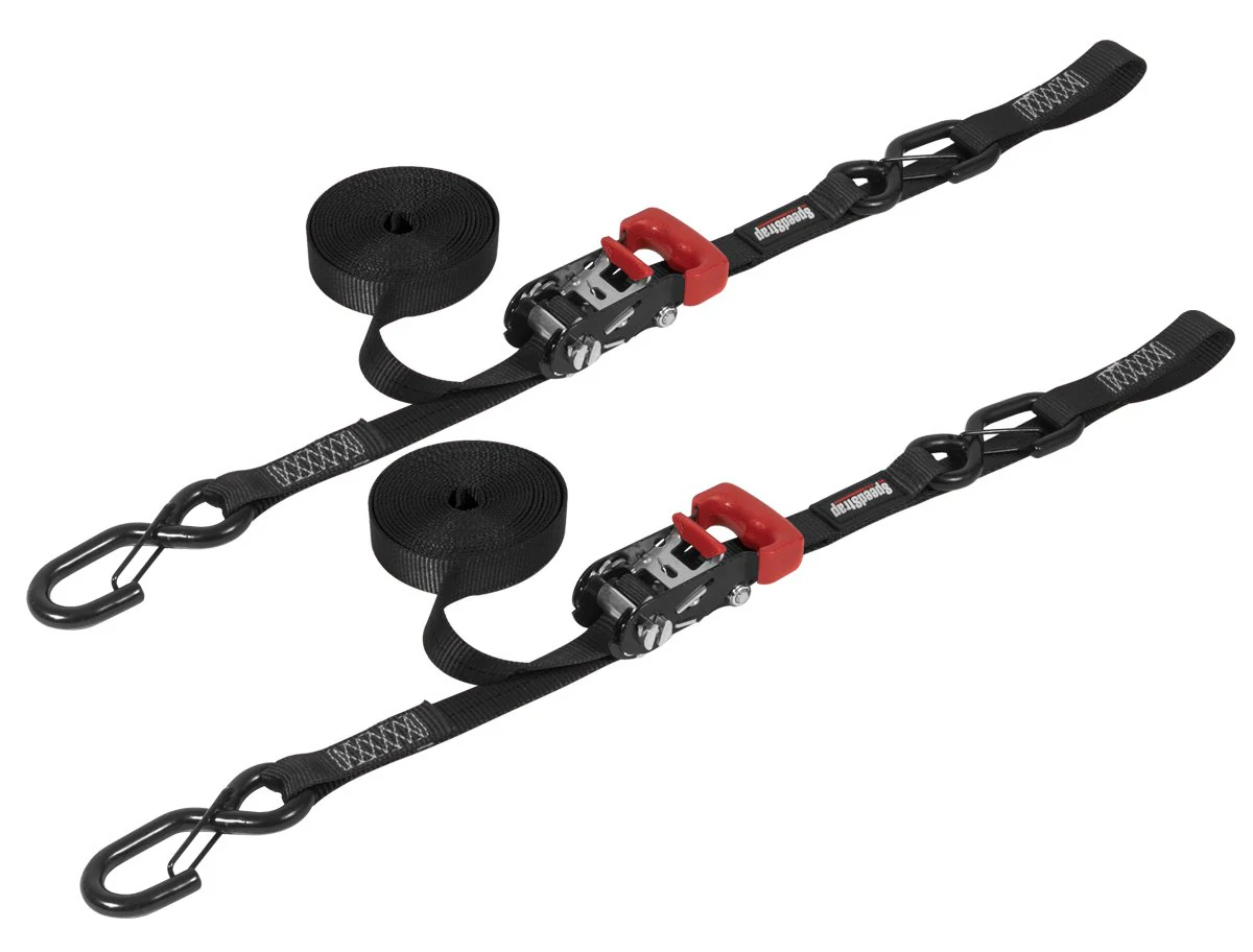 Speed Strap 1" x 15' Ratchet Tie Down with Snap 'S' Hooks and Soft Tie - 2 Pack - Image 3