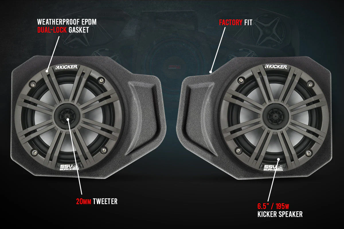 SSV Works '18-'24 Polaris Ranger XP 1000 6.5" Front Speaker-Pods - Image 3