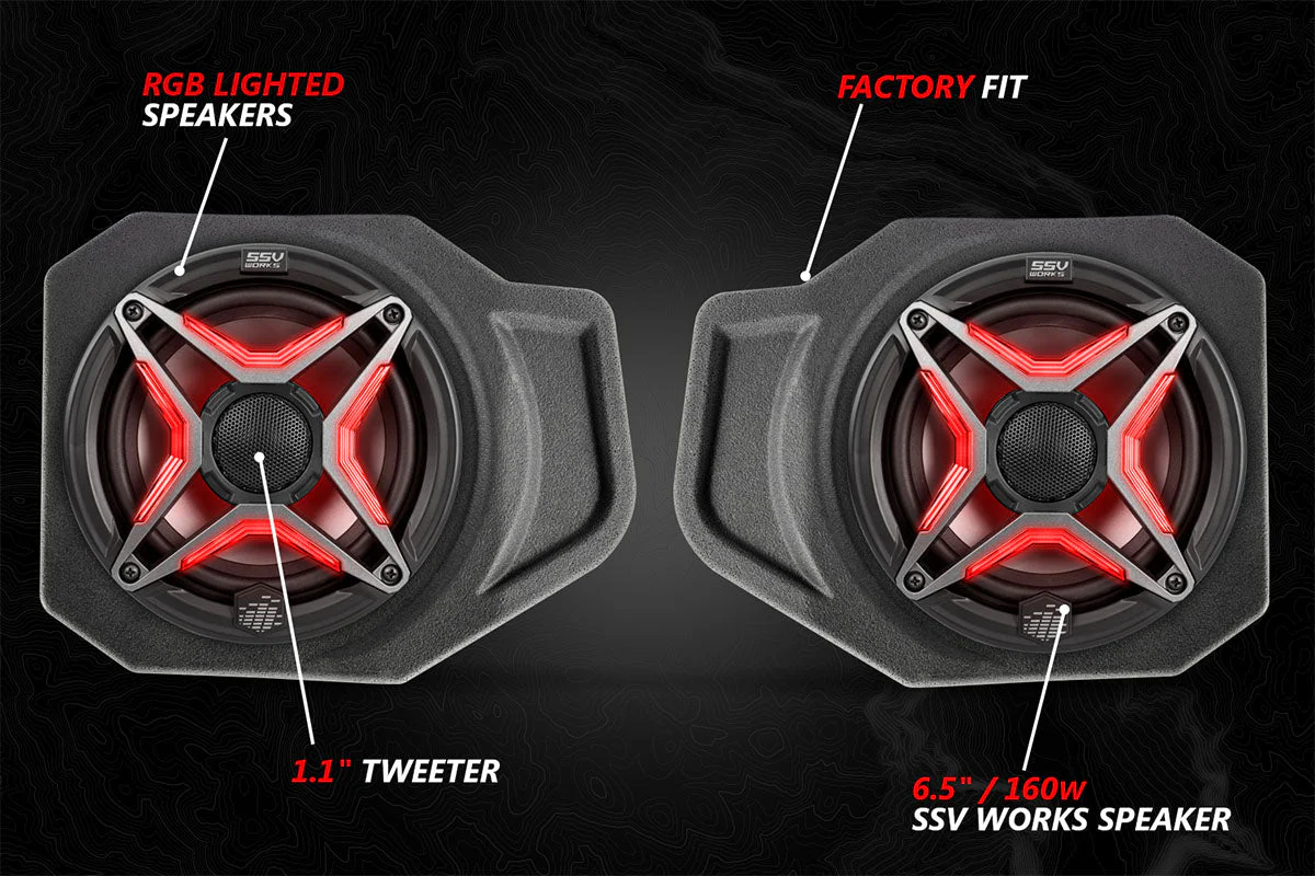 SSV Works '18-'24 Polaris Ranger XP 1000 V-Spec 5-Speaker Audio System for Ride Command - Image 3