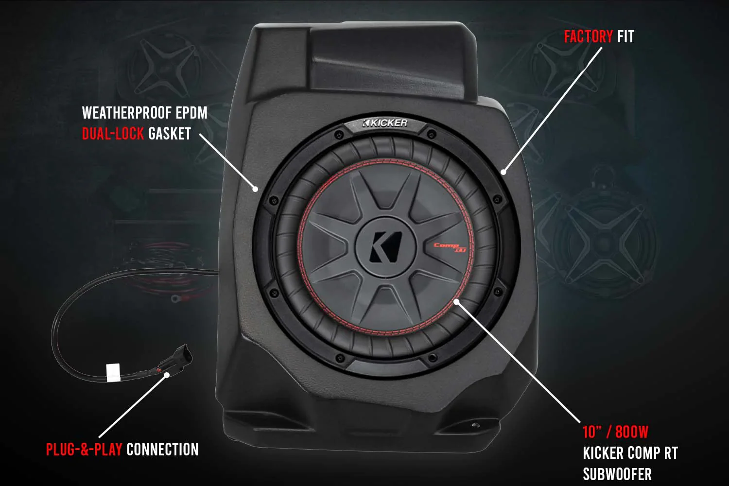 SSV Works '20-'24 Polaris RZR Pro Under-Dash 10" Subwoofer-Enclosure (Unloaded) - Image 2