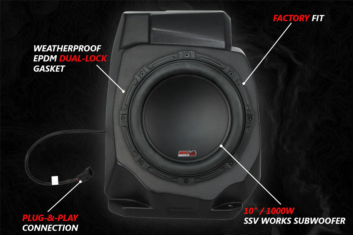 SSV Works '20-'24 RZR Pro Under-Dash 10" Subwoofer Enclosure Add-On for Ride Command (SSV SUB) - Image 2