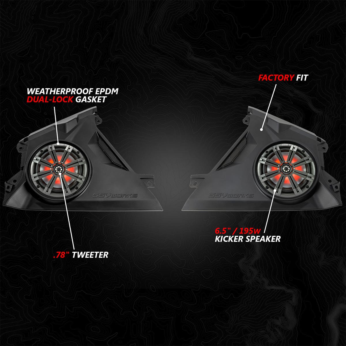 SSV Works '24 Can-Am Maverick R Front-Dash 6.5" Speaker-Panels - Image 4