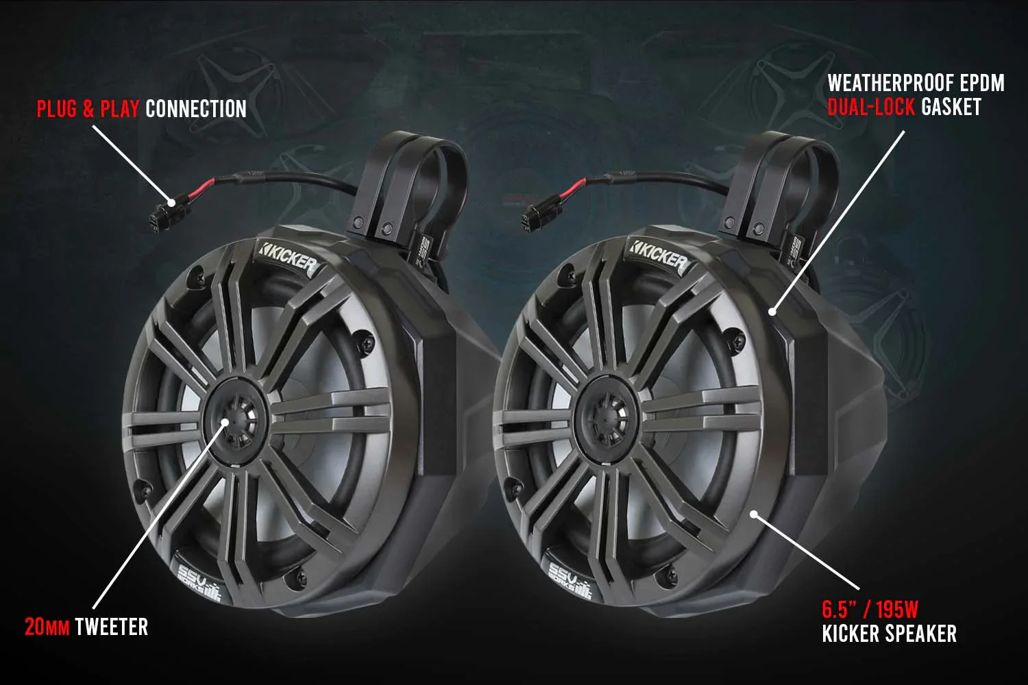 SSV Works Complete Kicker 5-Speaker Plug-and-Play System - 2017-2023 Can-Am X3 - Image 4