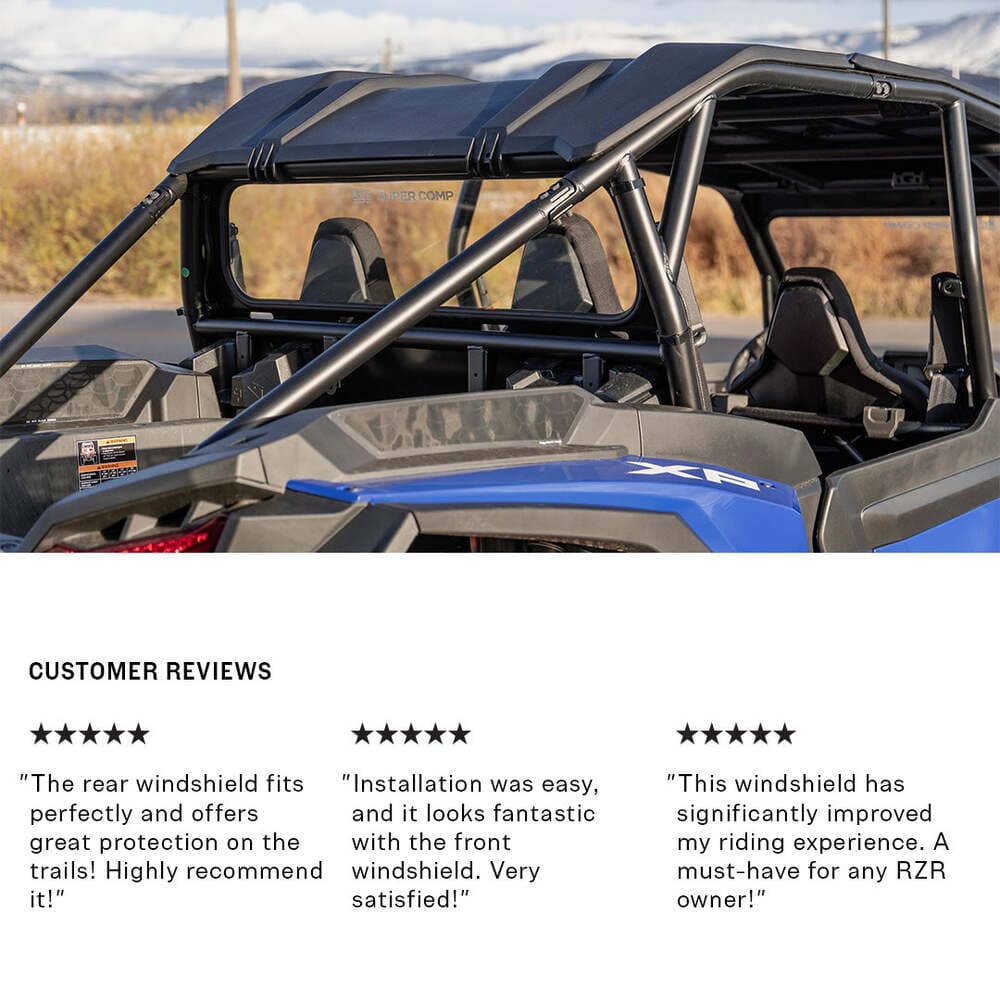 Super Comp '24+ Polaris RZR XP 1000 Tinted Rear Windshield - Image 8