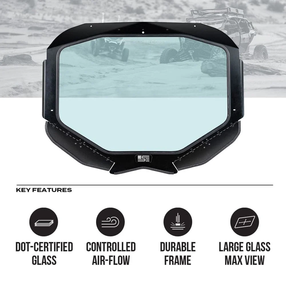 Super Comp Can-Am Maverick X3 Glass Front Windshield - Image 2