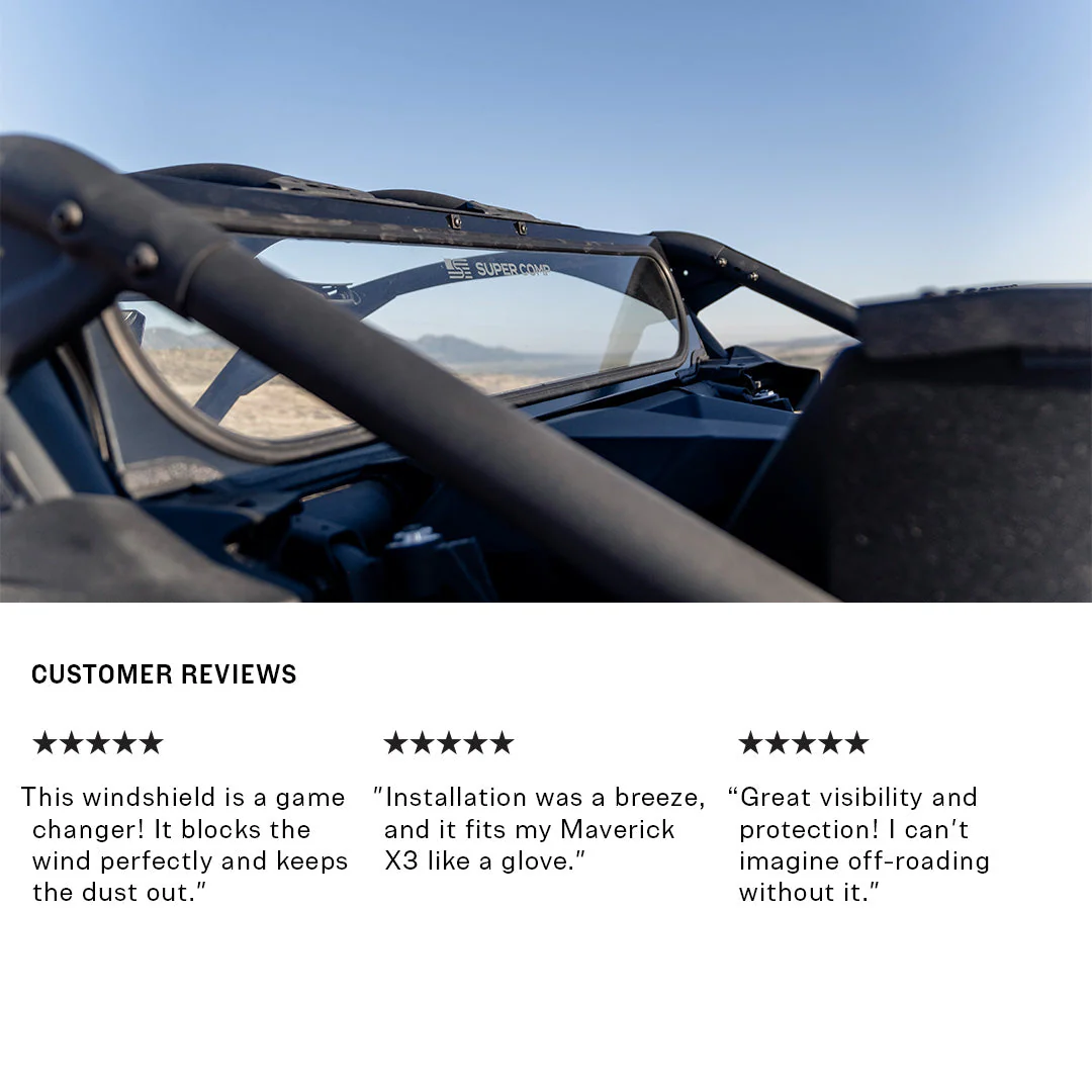 Super Comp Can-Am Maverick X3 Tinted Rear Windshield - Image 4