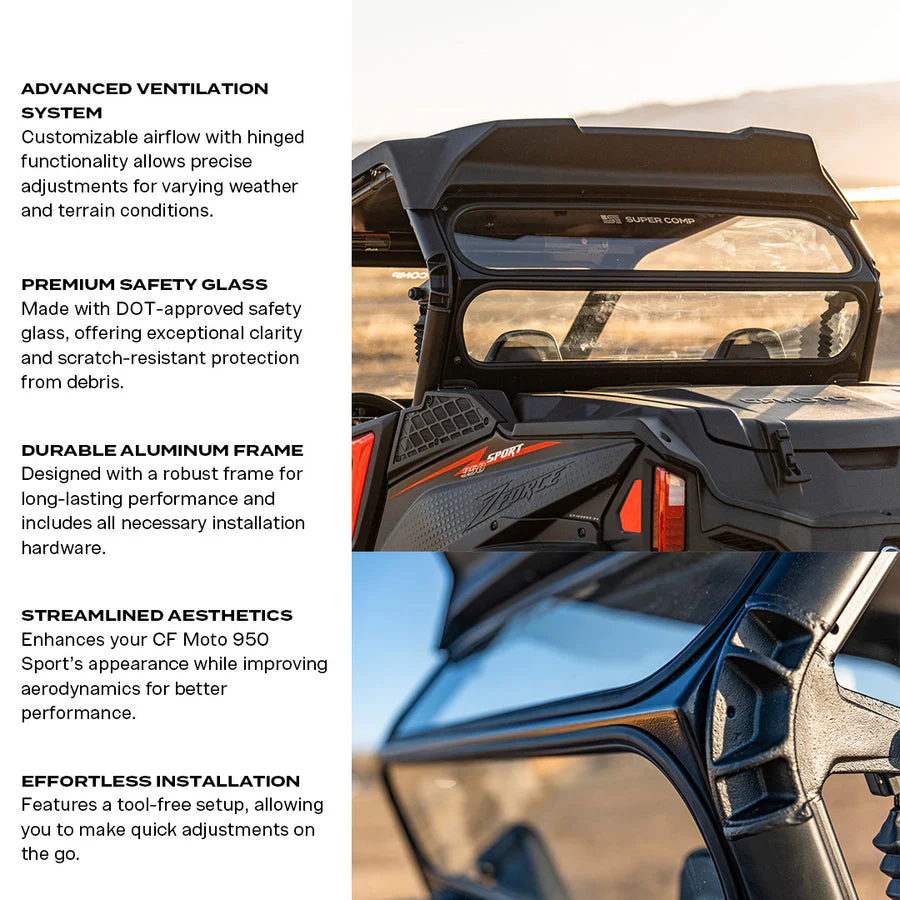 Super Comp CFMoto ZForce 950 Sport Rear Windshield - Image 5