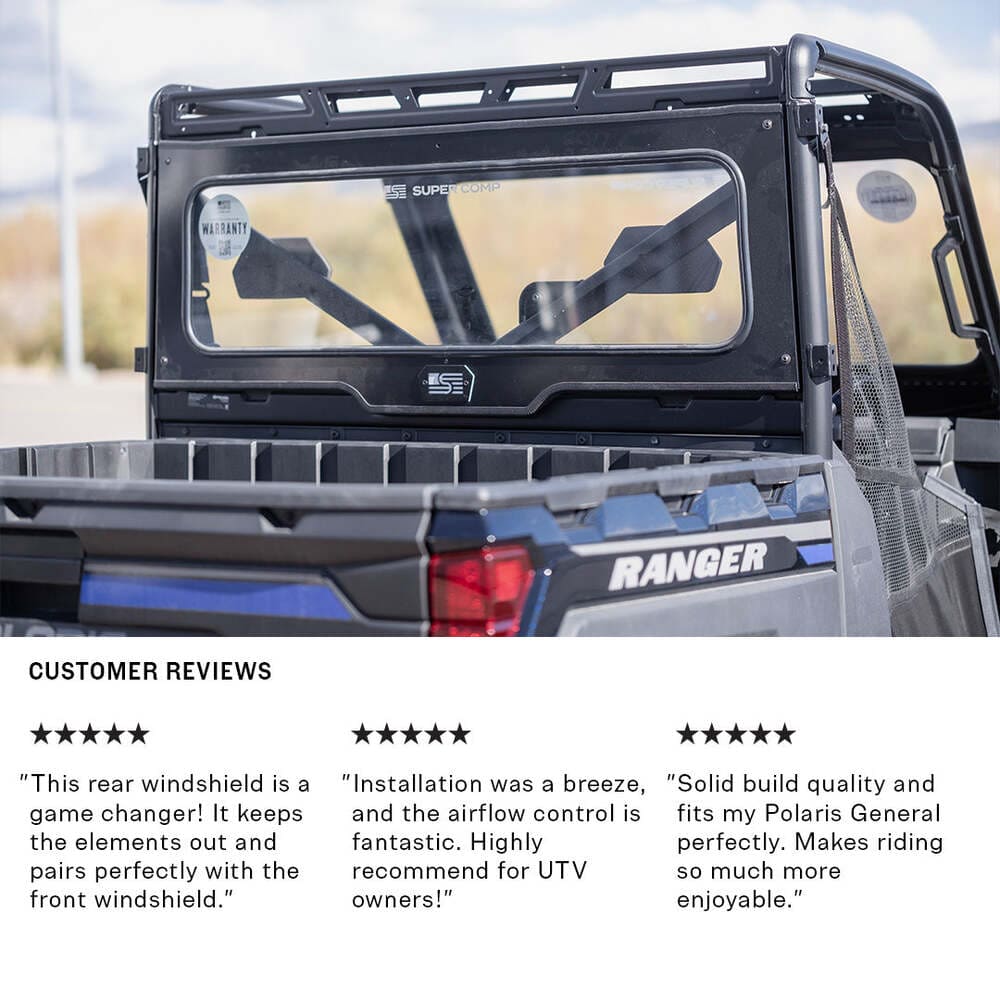 Super Comp Polaris Ranger Tinted Rear Windshield - Image 4
