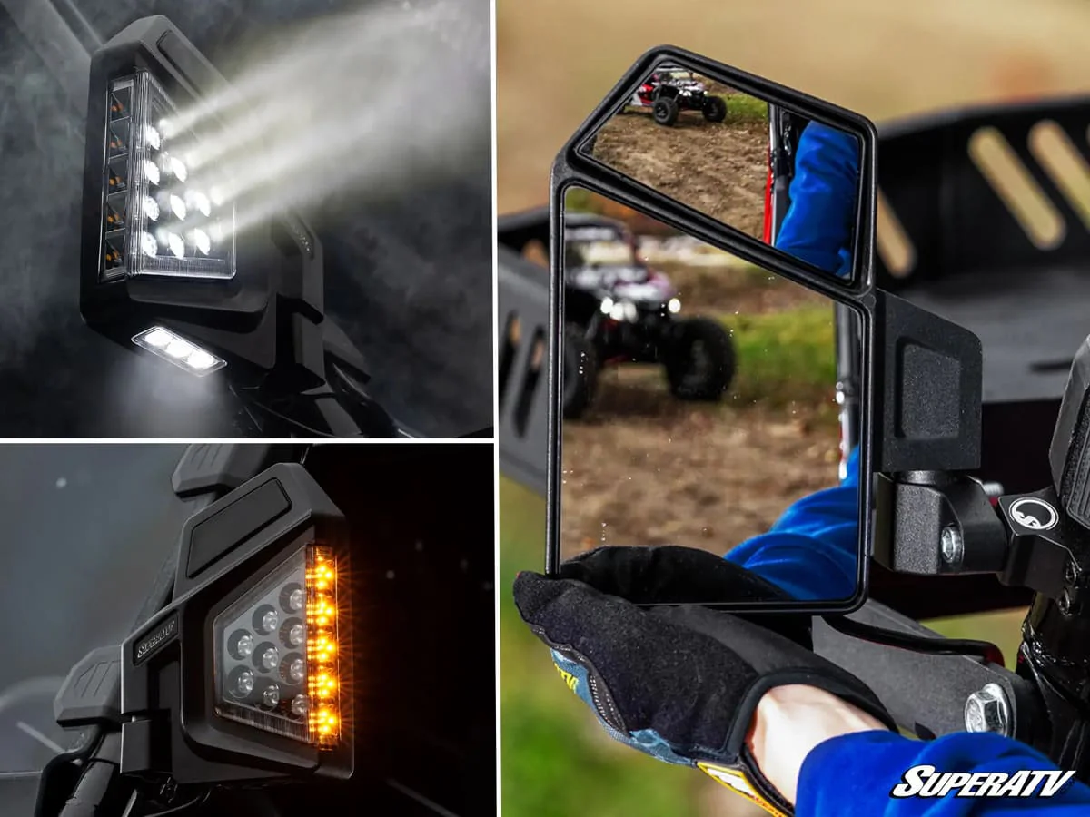 SuperATV '18+ Textron Dual Section Led Side View Mirrors - Image 13