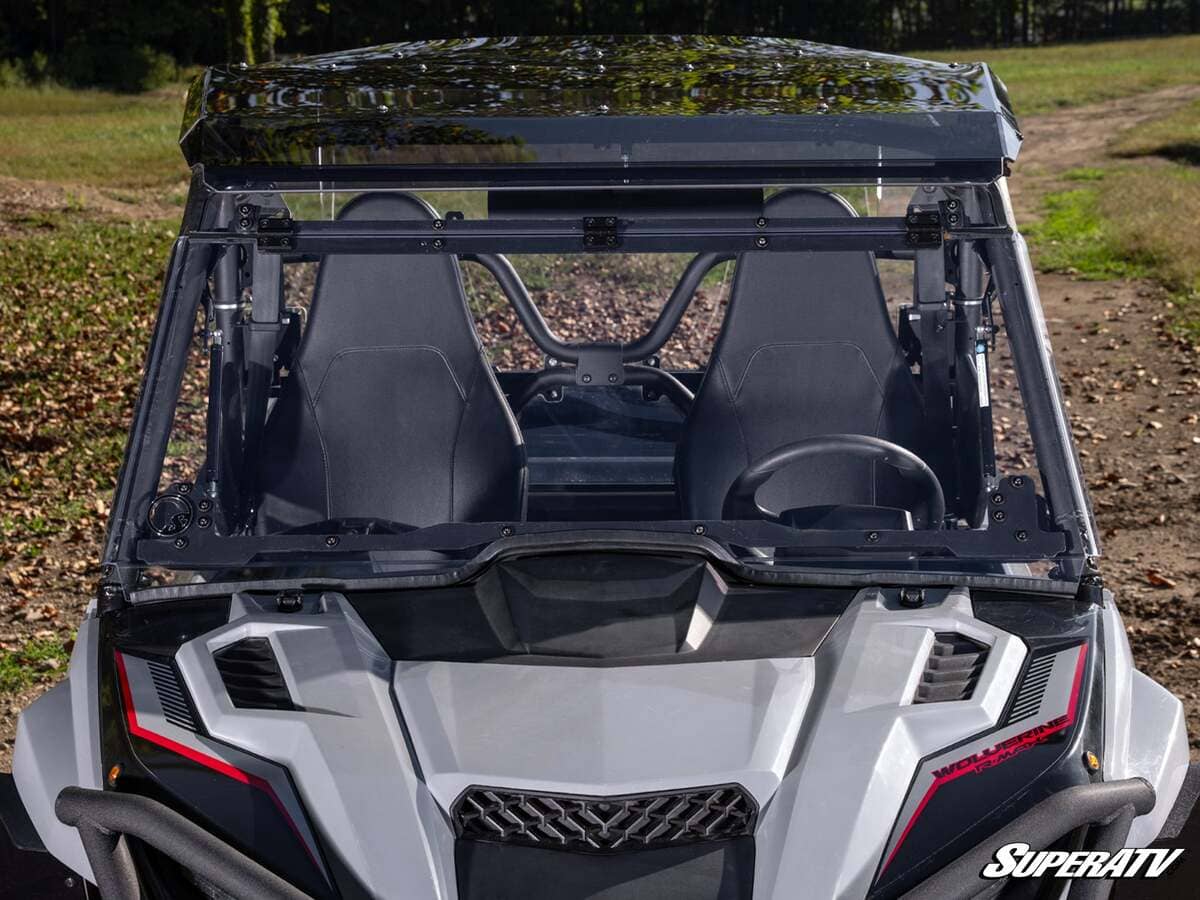 SuperATV 18+ Yamaha Wolverine X4 850 Scratch Resistant Flip Windshield - Image 8