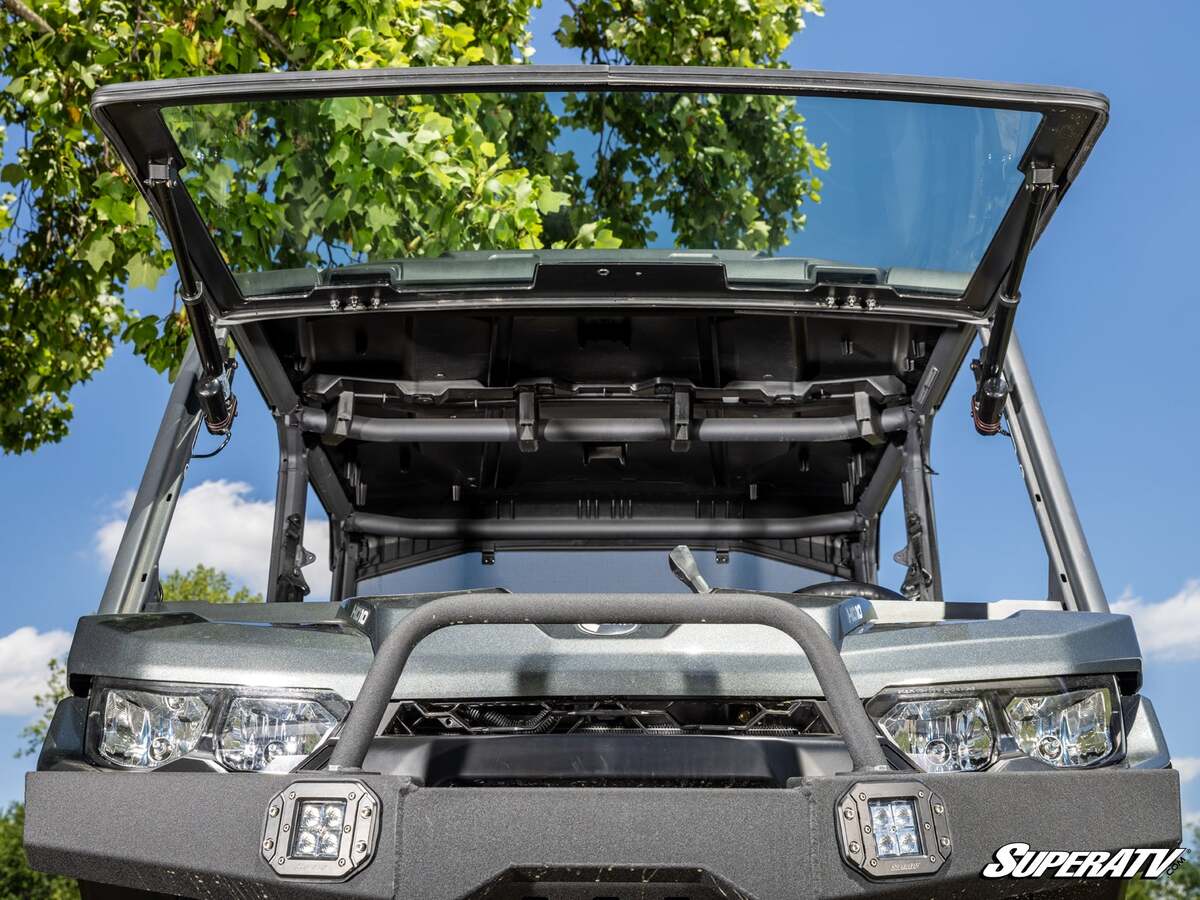 SuperATV Can-Am Defender Max Drive Power Flip Glass Windshield - Image 2