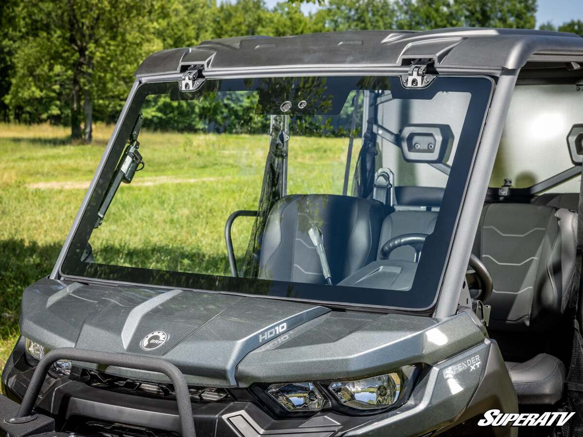 SuperATV Can-Am Defender Max Drive Power Flip Glass Windshield - Image 6