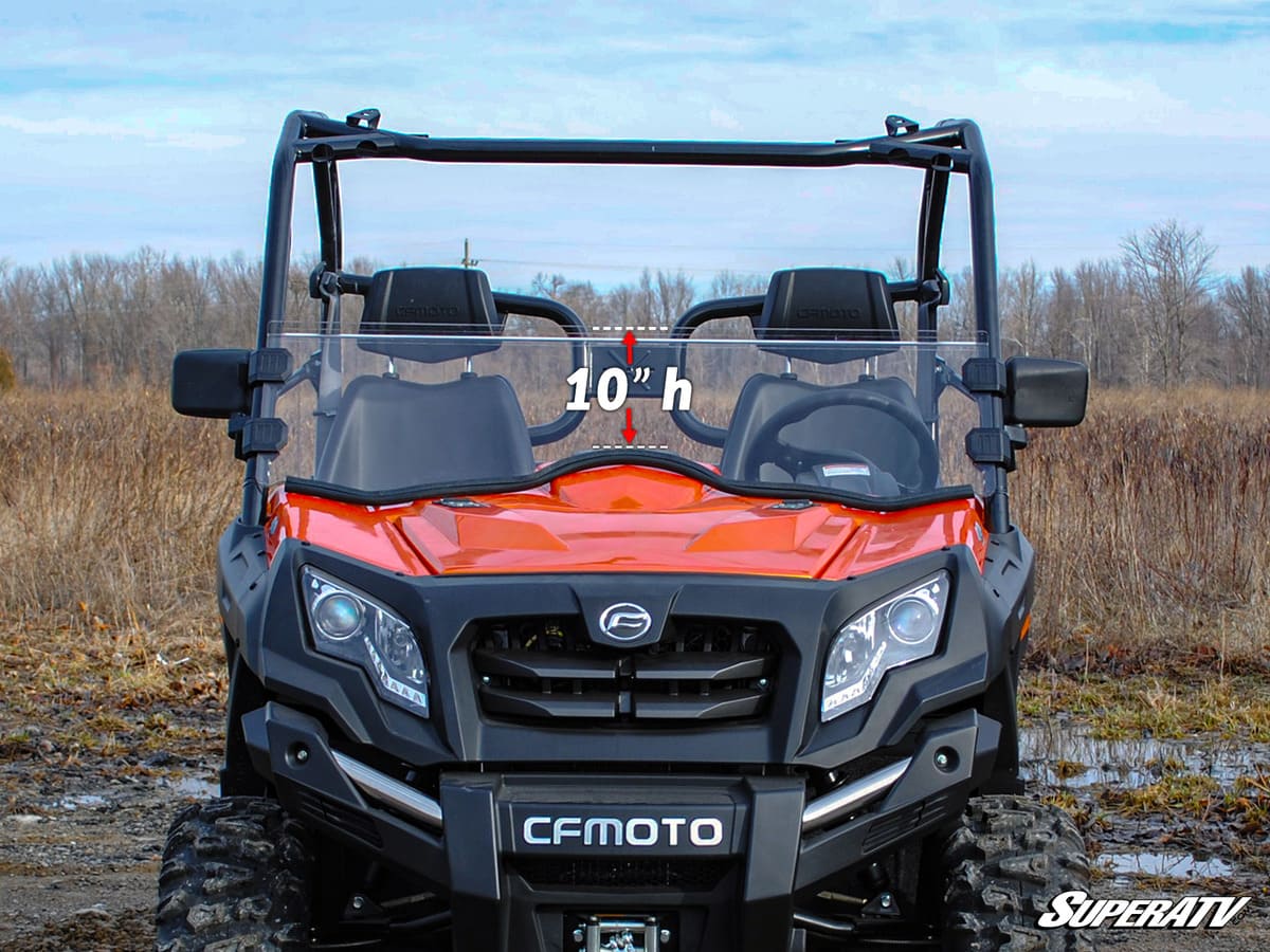 SuperATV CFMoto UForce 500 Scratch-Resistant Half Windshield - Image 4