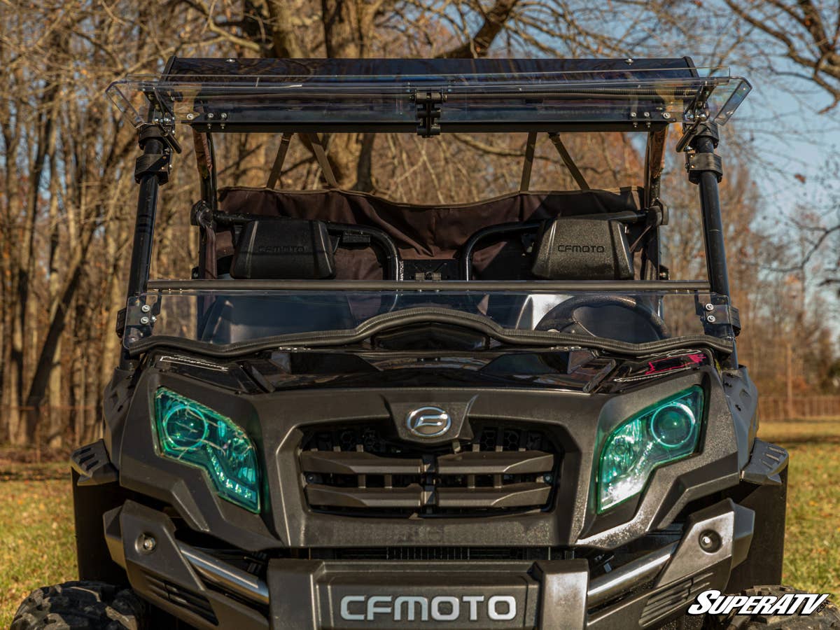 SuperATV CFMoto UForce 800 Scratch-Resistant Flip Windshield - Image 3