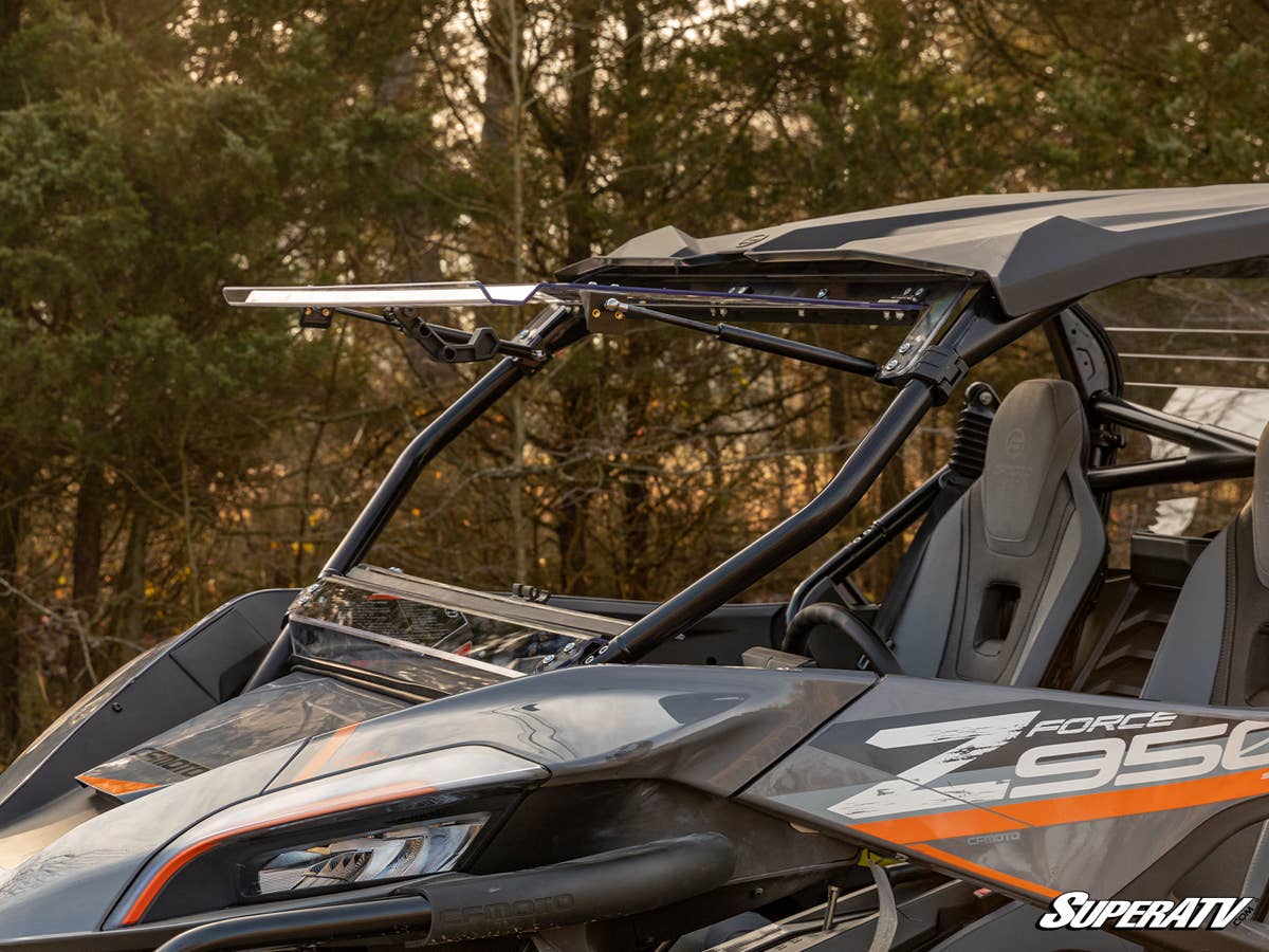 SuperATV CFMoto ZForce 950 Scratch Resistant Flip Windshield - Image 3