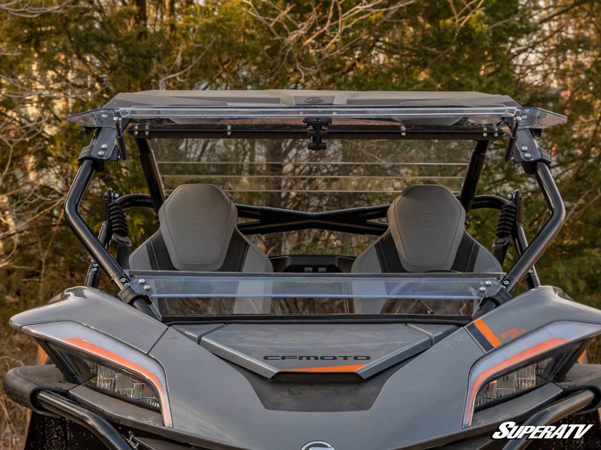 SuperATV CFMoto ZForce 950 Scratch Resistant Flip Windshield - Image 4