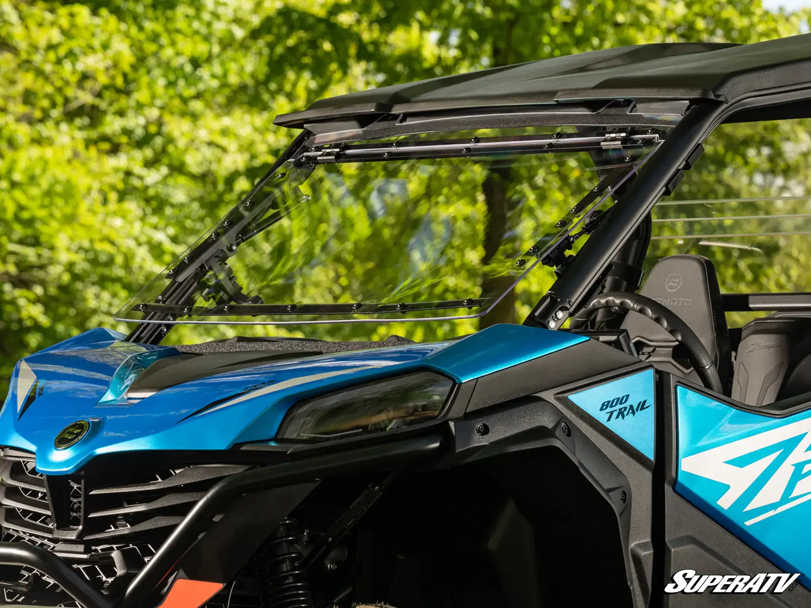SuperATV CFMoto ZForce 950 Sport Scratch-Resistant Flip Windshield - Image 4