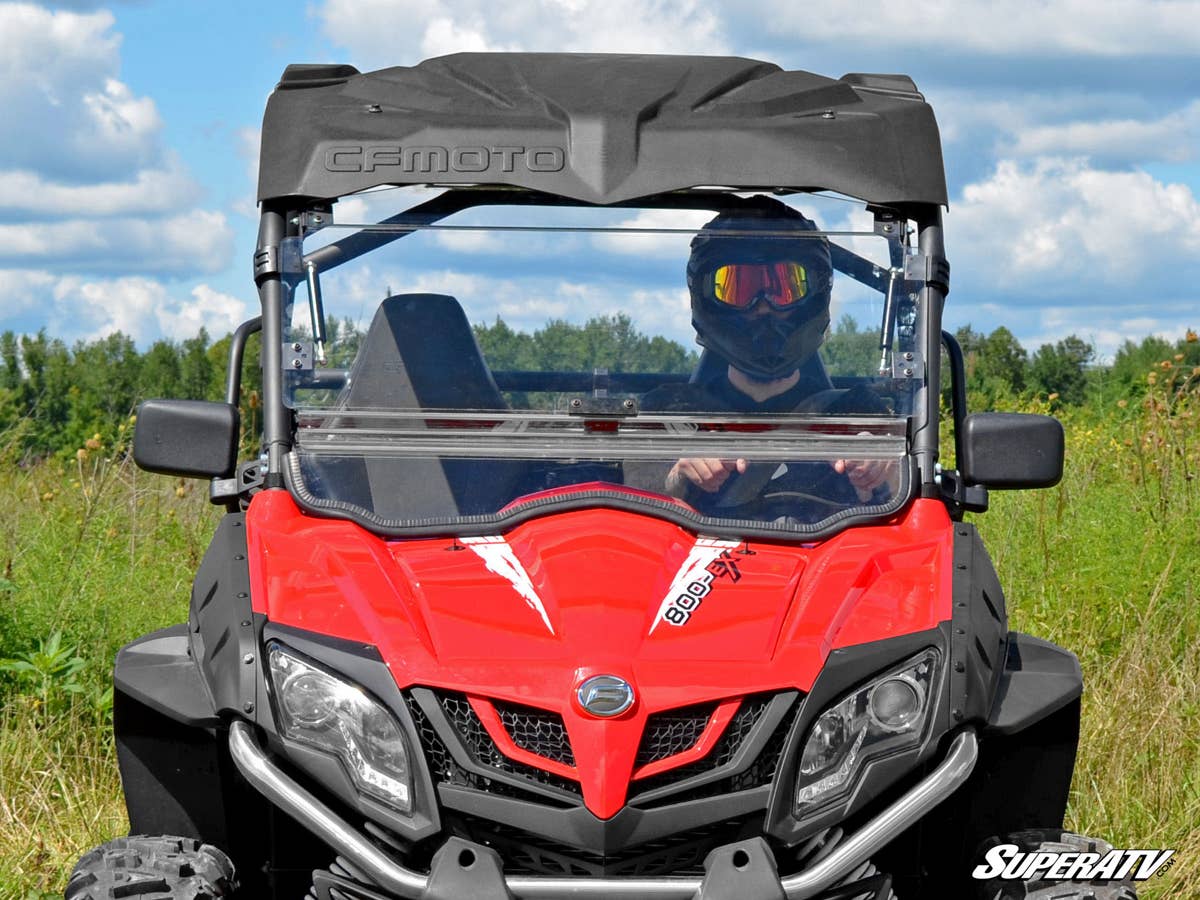 SuperATV CFMoto ZForce 500/800/1000 Scratch Resistant Flip Windshield - Image 3