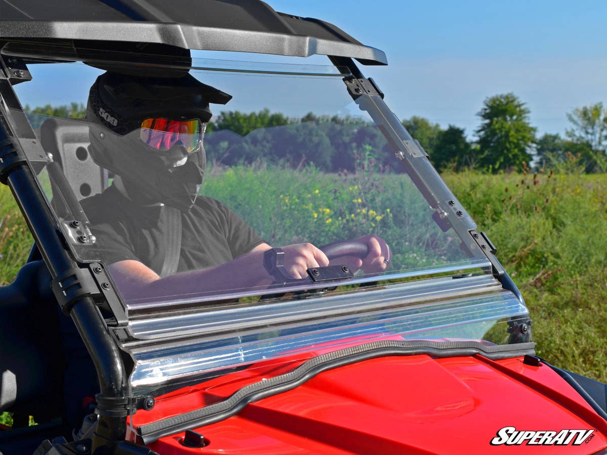 SuperATV Honda Pioneer 520 Scratch Resistant Flip Windshield - Image 3