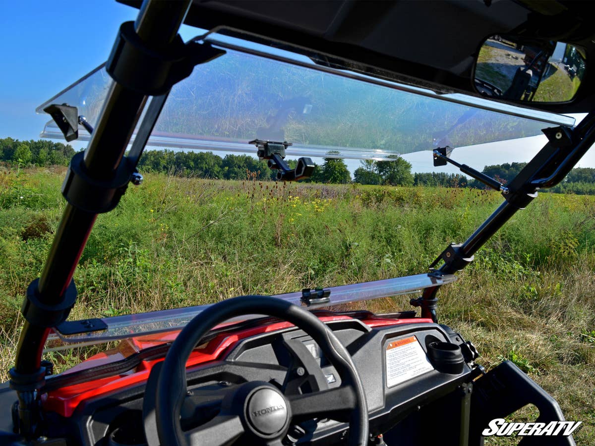 SuperATV Honda Pioneer 520 Scratch Resistant Flip Windshield - Image 4
