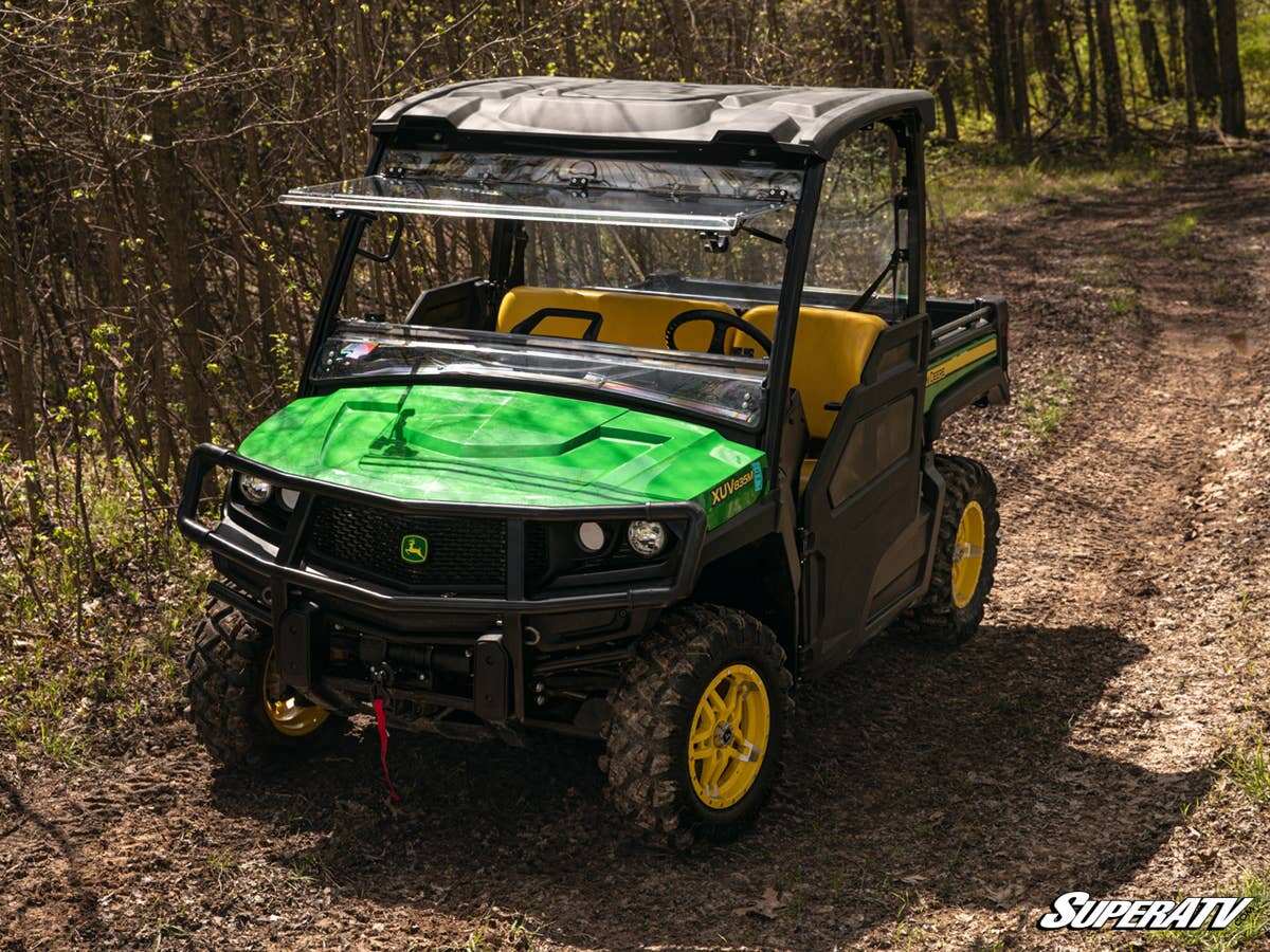 SuperATV John Deere Gator XUV 835 Scratch-Resistant Flip Windshield - Image 3