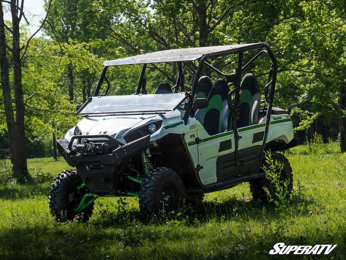 SuperATV Kawasaki Teryx Scratch Resistant Flip Down Windshield - Image 2
