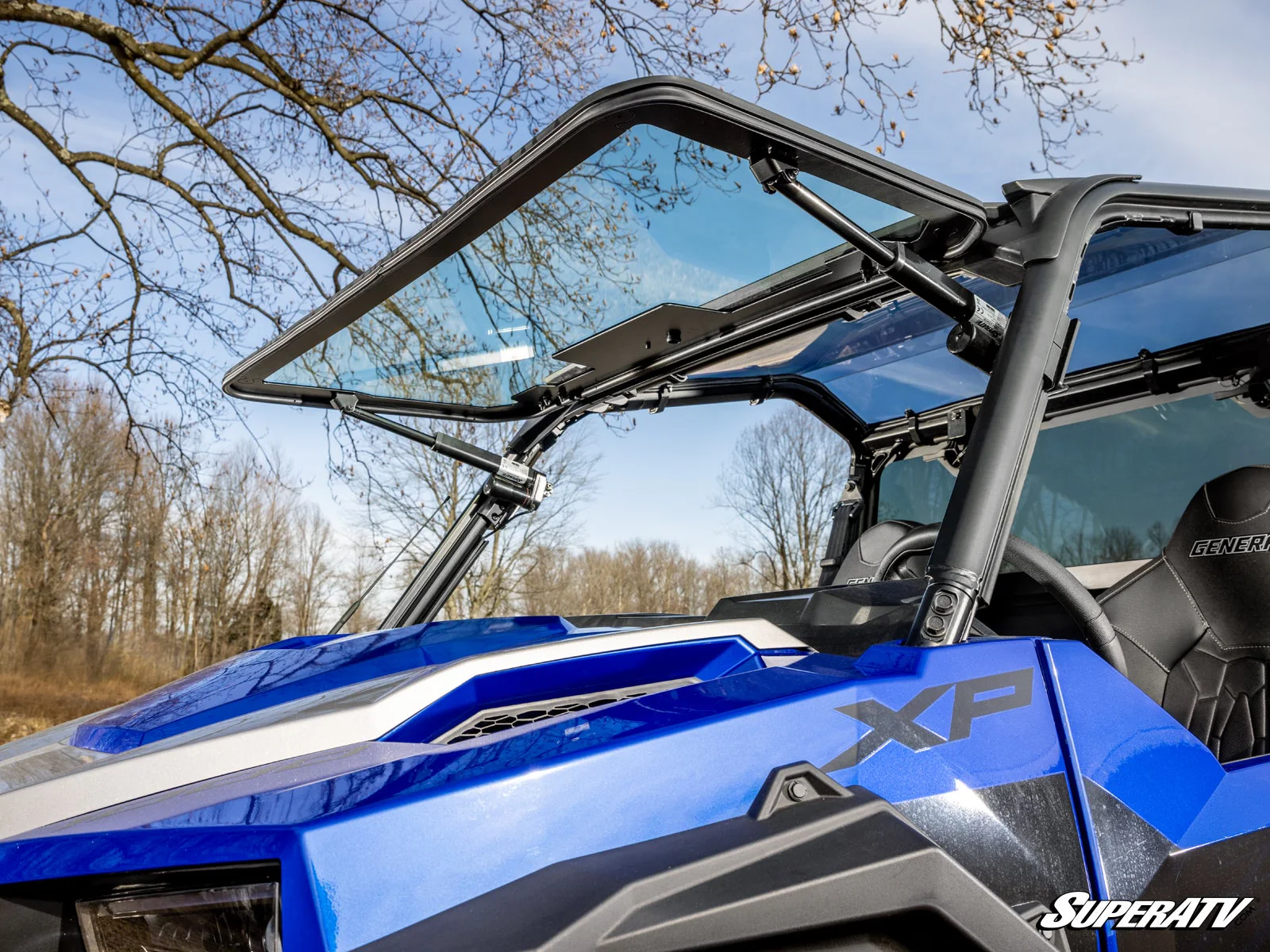 SuperATV Polaris General 1000 Max Drive Power Flip Glass Windshield - Image 6