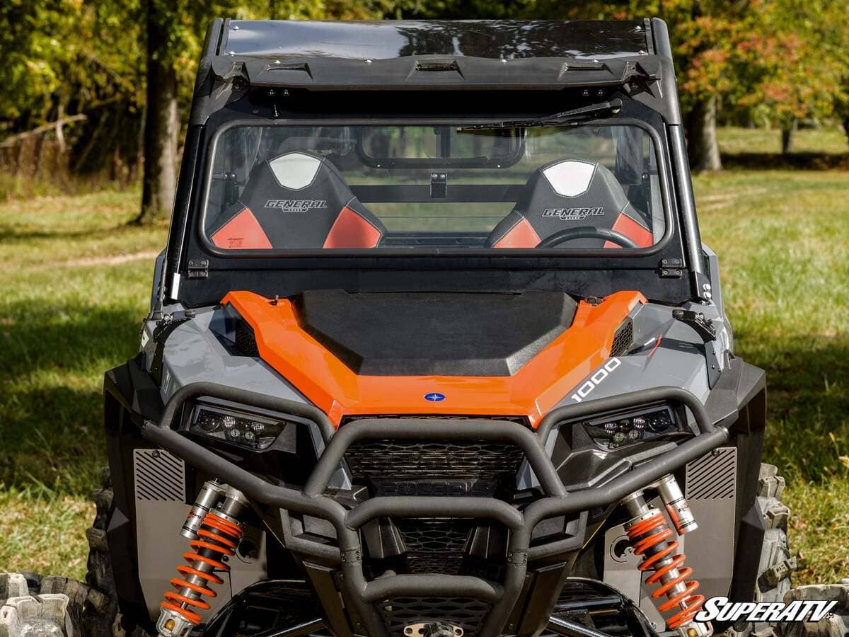 SuperATV Polaris General XP 1000 Flip-Down Glass Windshield - Image 4