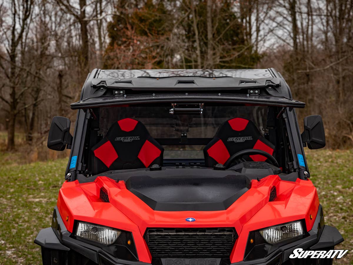 SuperATV Polaris General XP 1000 Scratch Resistant Flip Windshield - Image 3