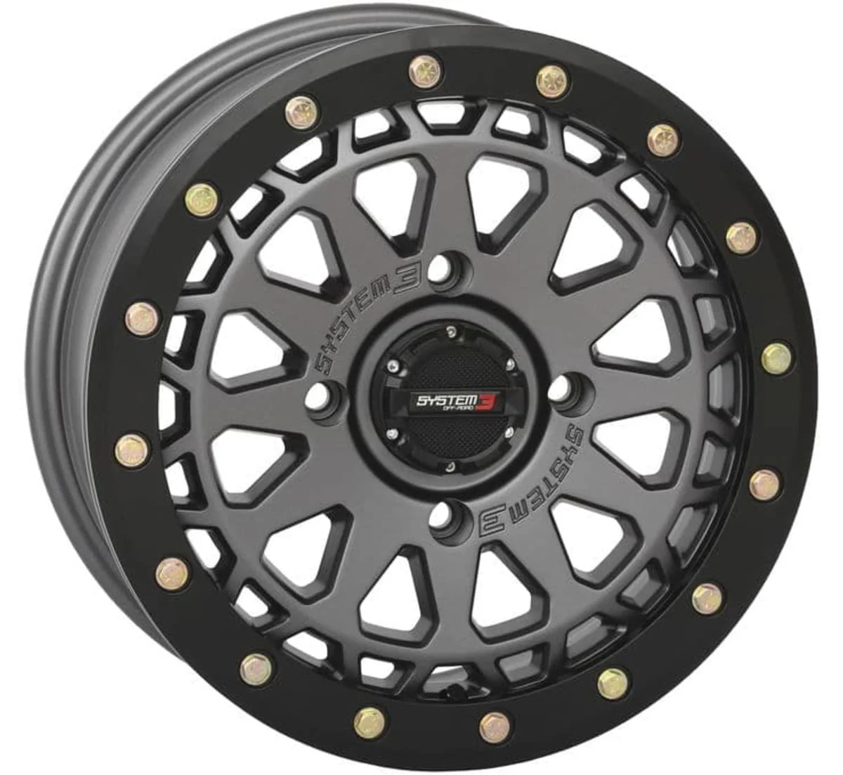 System 3 Gunmetal Grey SB-6 Beadlocks & Sedona Trail Saw Wheel & Tire Kit - Image 4