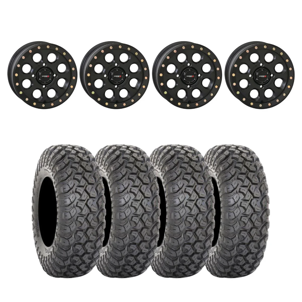 System 3 SB-7 Matte Black Beadlock & System 3 Radial RT320 Wheel & Tire Kit