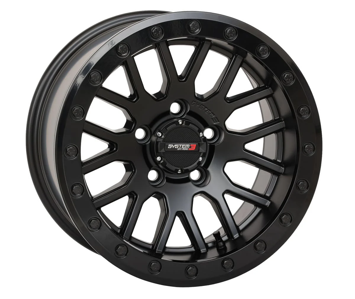 System 3 SB-9 Matte Black w/Gloss Black Ring Beadlock & System 3 Radial RT320 Wheel & Tire Kit - Image 2