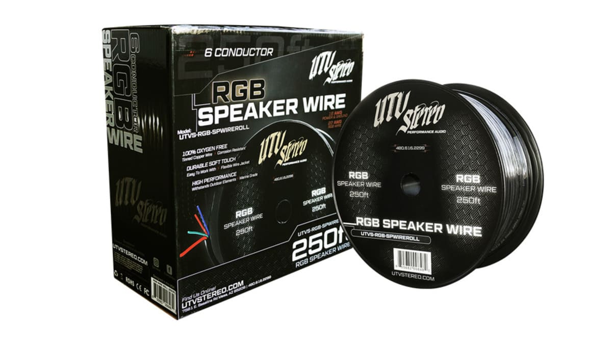UTV Stereo 6 Conductor RGB Speaker Wire - 50ft