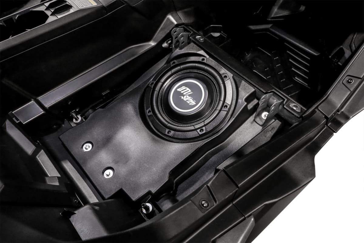 UTV Stereo Can-Am Maverick R 10” Front Driver Unloaded Subwoofer Enclosure - 2 Seats Model - Image 3