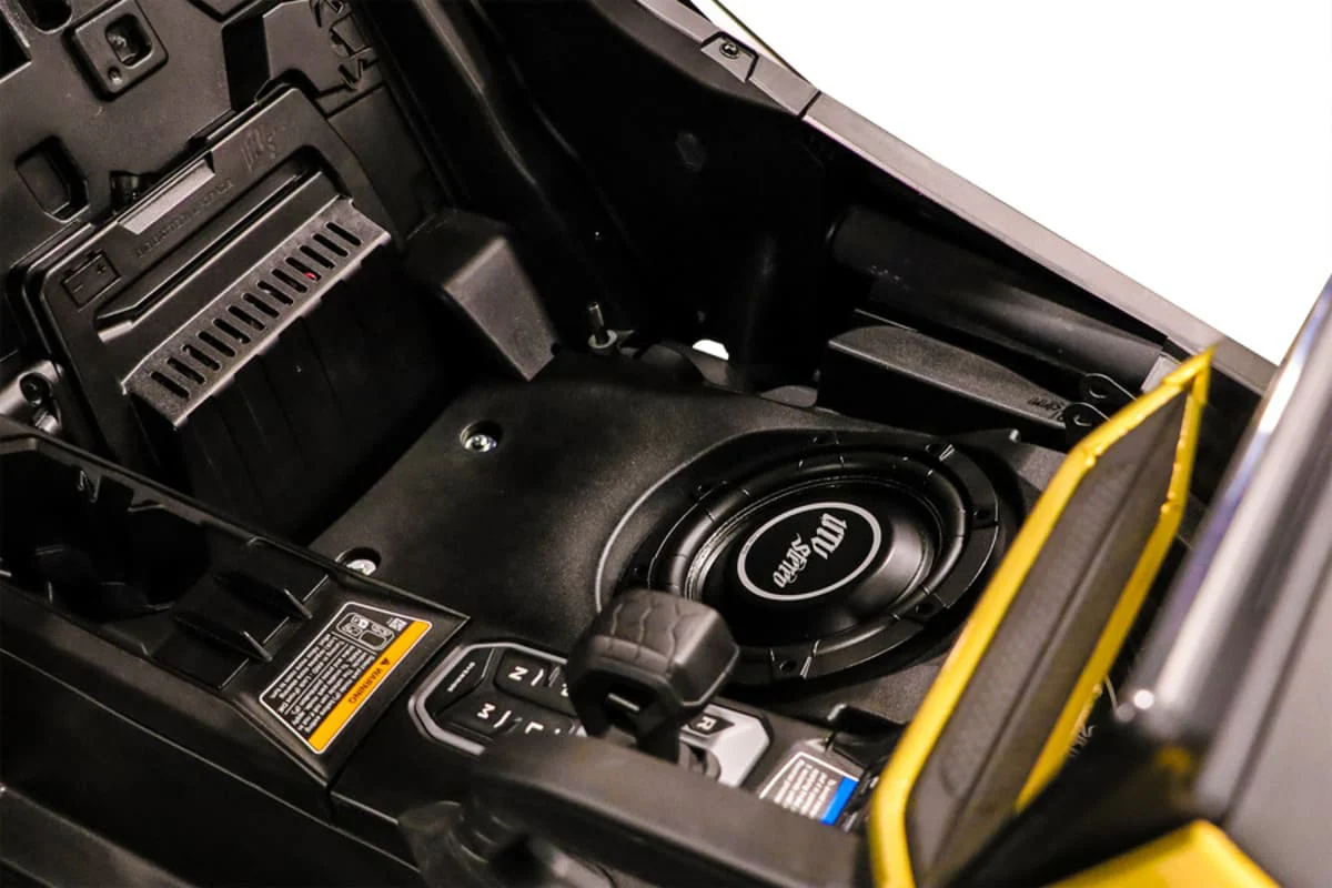 UTV Stereo Can-Am Maverick R 10” Front Driver Unloaded Subwoofer Enclosure - 2 Seats Model - Image 4