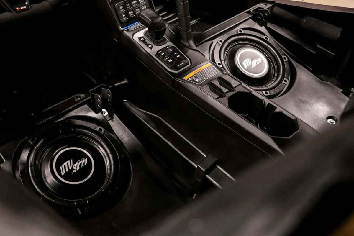 UTV Stereo Can-Am Maverick R 10” Front Driver Unloaded Subwoofer Enclosure - 2 Seats Model - Image 9