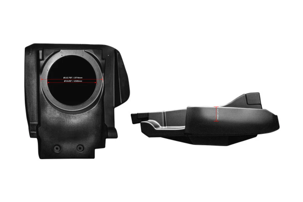 UTV Stereo Can-Am Maverick R 10" Front Passenger Subwoofer Enclosure - Unloaded - Image 4