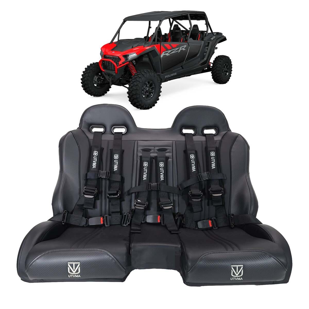 UTVMA '24 Polaris RZR 1000 2 & 4 Seater Front/Rear Bench Seat W Harnesses