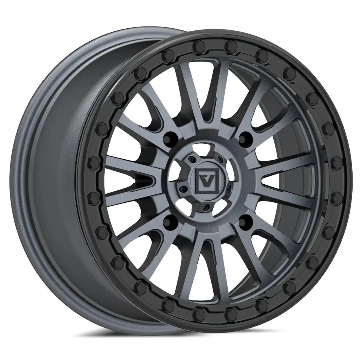 Valor Offroad V16 Beadlock UTV Wheel - Satin Gunmetal - Image 2