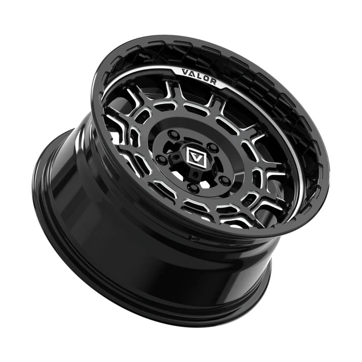 Valor Offroad V17 UTV Wheel - Gloss Black Milled - Image 3