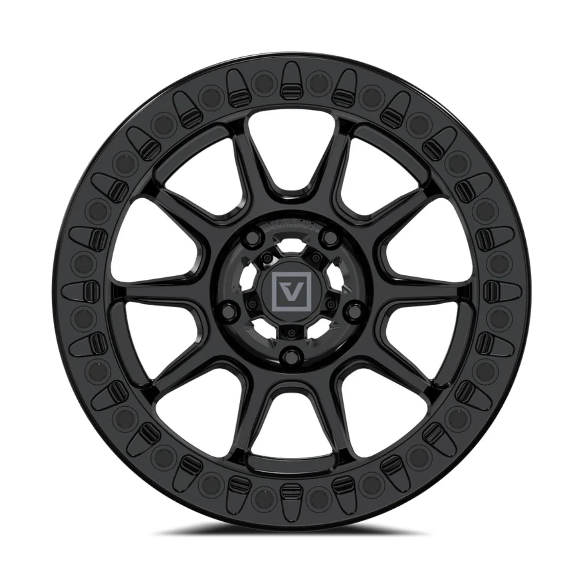 Valor Offroad V18 Beadlock UTV Wheel - Gloss Black - Image 2