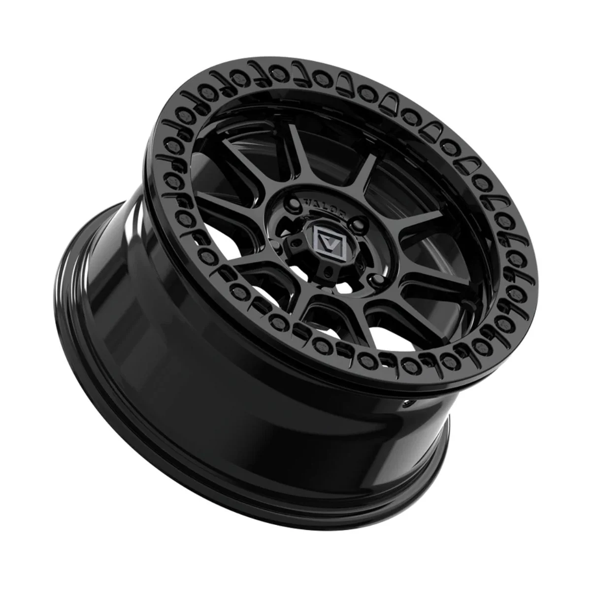 Valor Offroad V18 Beadlock UTV Wheel - Gloss Black - Image 3