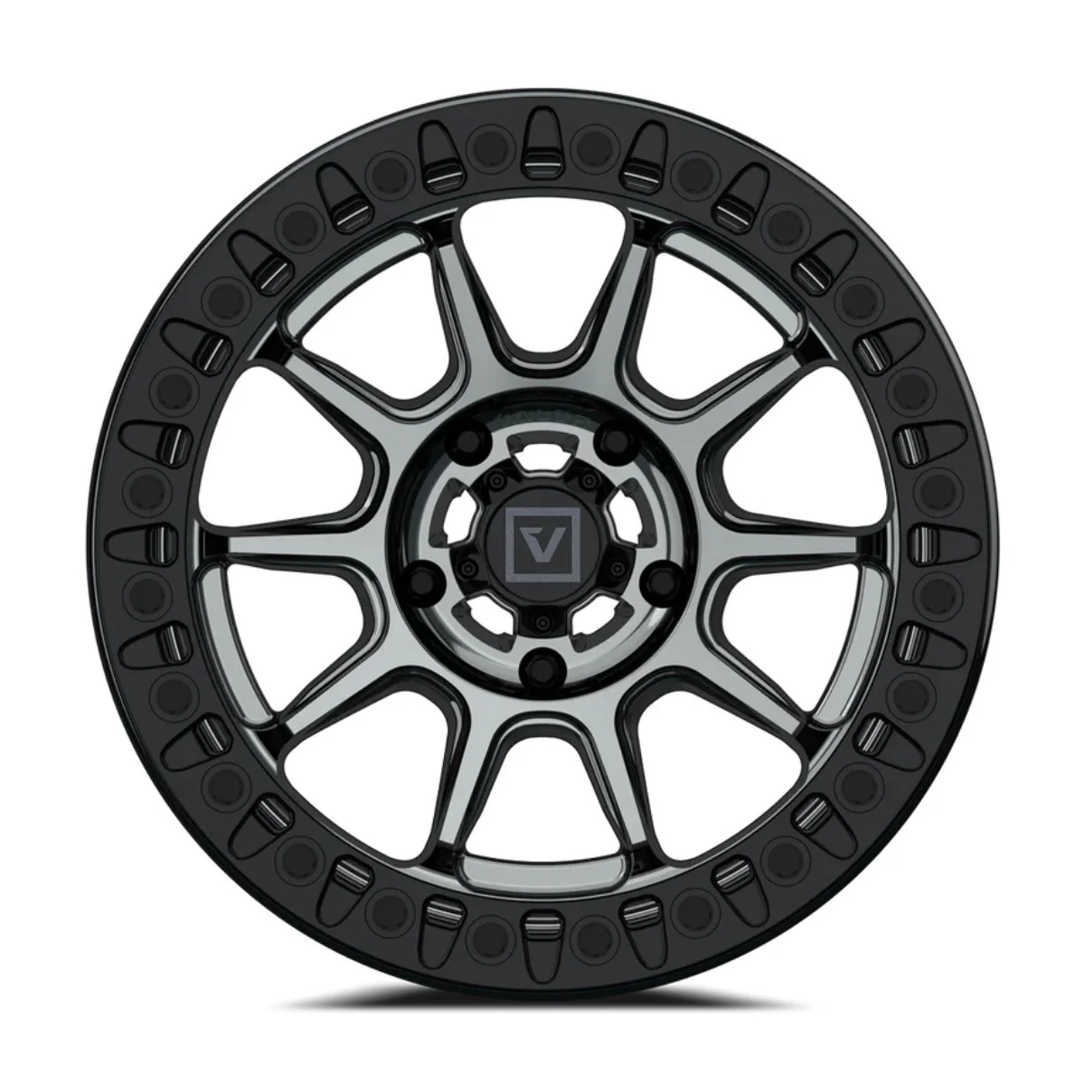Valor Offroad V18 Beadlock UTV Wheel - Hyper Black - Image 2