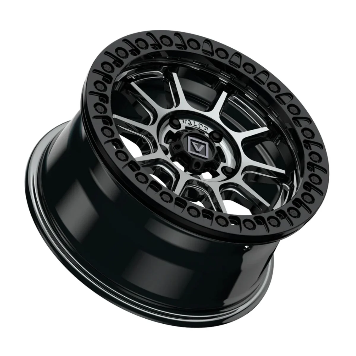 Valor Offroad V18 Beadlock UTV Wheel - Hyper Black - Image 3